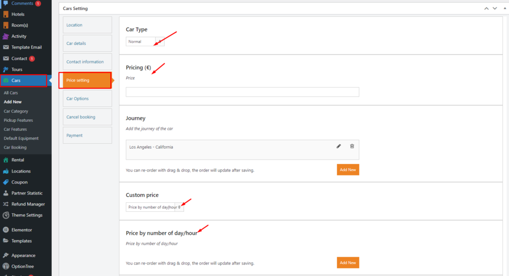 How to add new car rental? Traveler