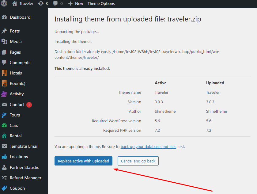 How to update theme and plugin Image 6