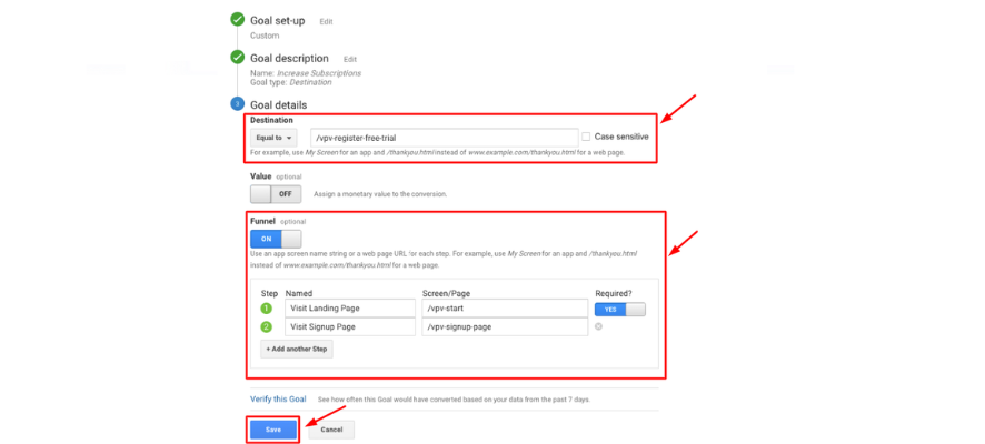 Google Analytics Funnel Image 1