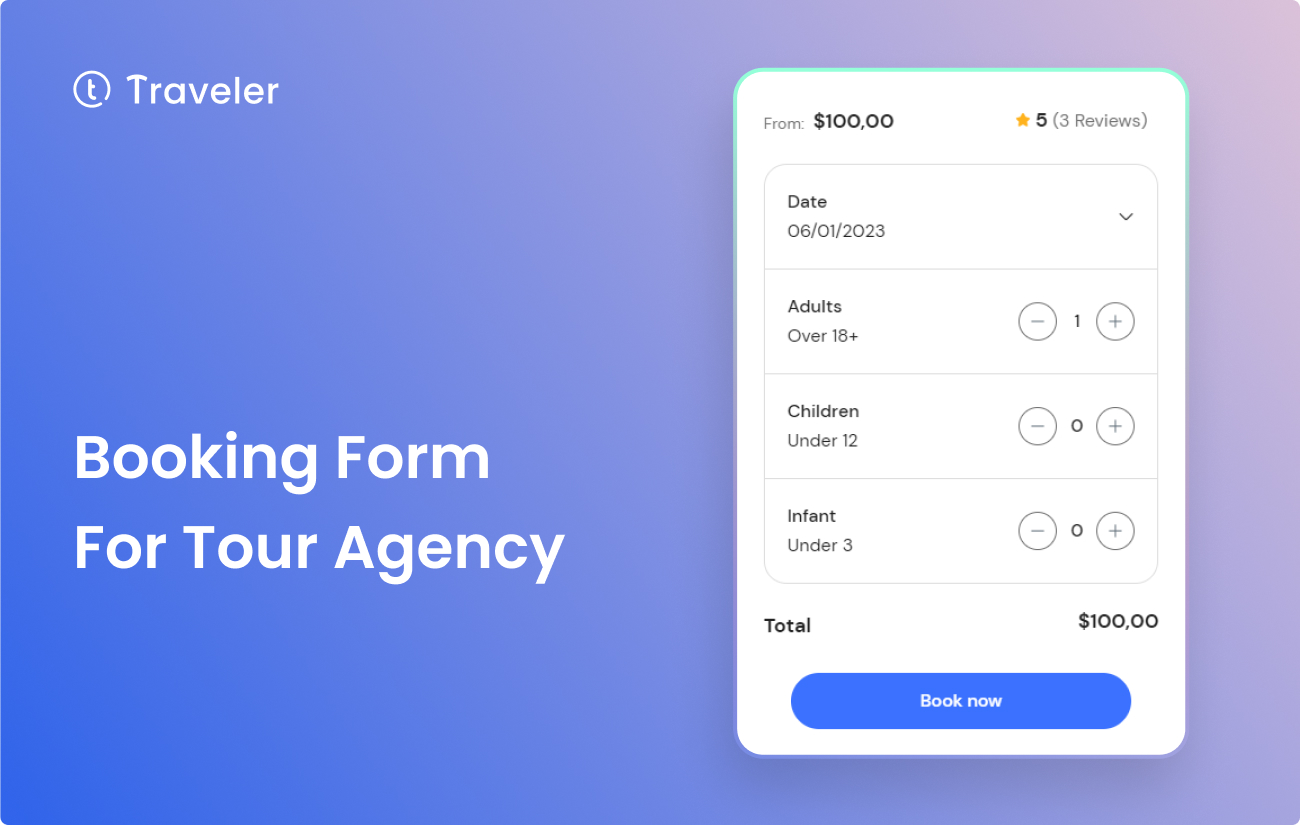 Booking Form for Tour Agency Home
