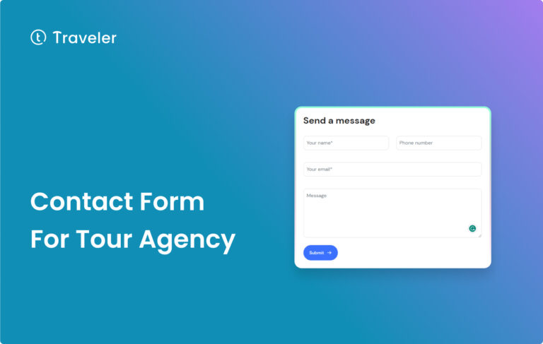Contact Form for Tour Agency Home